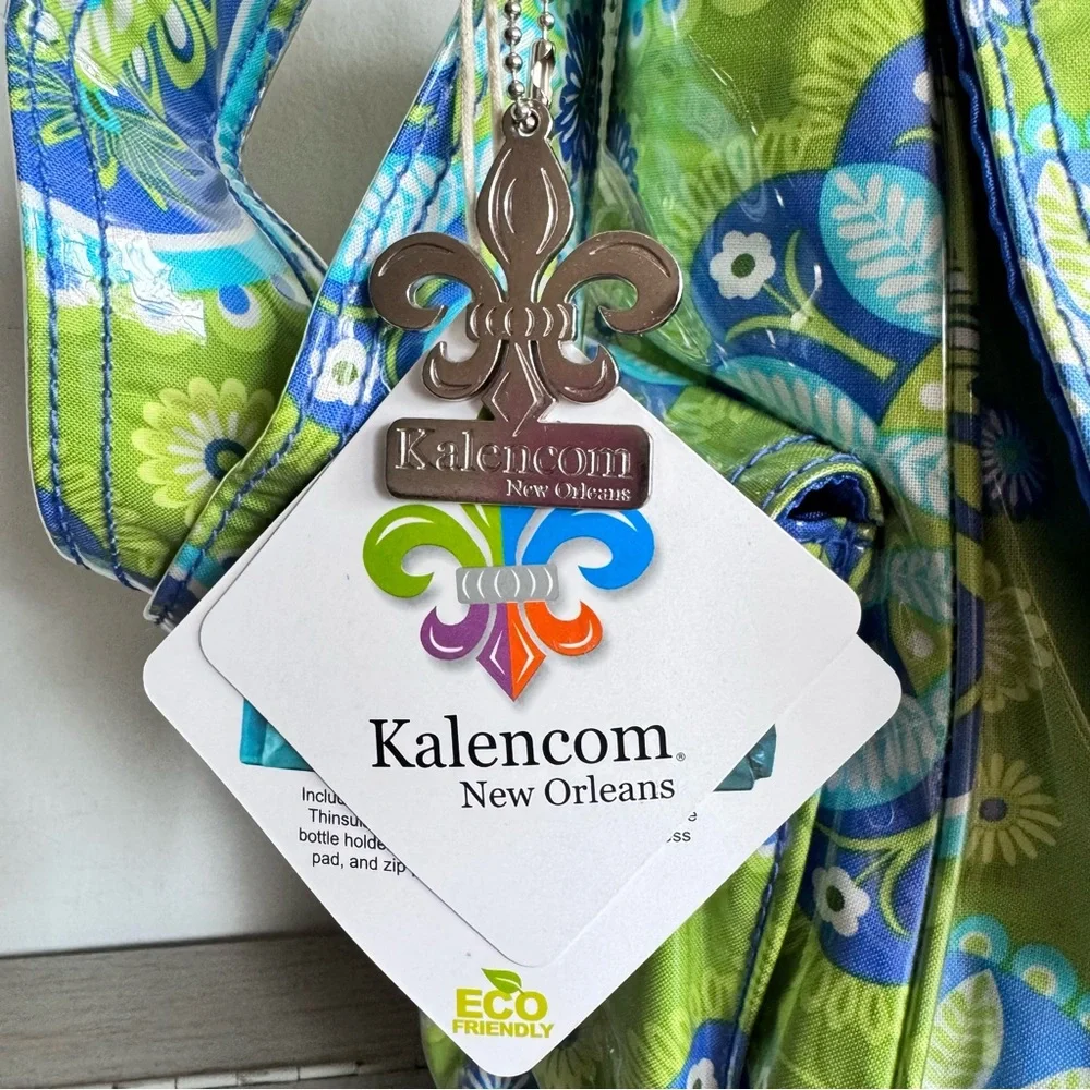Kalencom New Orleans Paisley Diaper Bag NEW Laminated Fabric Tote Blue‎ Green
